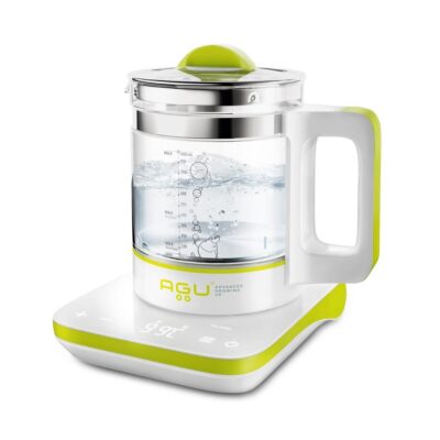 Agu Bubbly Електрическа Кана мултифункционална 6 в1 Agu Bubbly Електрическа Кана има много функции, които ще са ви необходими за приготвяне на вкусна и здравословна храна за вашето дете. С нея не просто ще кипнете водата. Agu Bubbly Електрическа Кана Можете да я затоплите до желаната температура и нещо повече - да я задържите в продължение на до 24 часа. Така винаги ще разполагате с такова количество топла вода, колкото ви е необходимо, например за по-бързо затопляне на адаптираното мляко или храната на вашето бебе. С електрическата кана на AGU можете и съвсем спокойно да кипвате вода, да стилизирате и да готвите на пара. Полезни функции на Agu Bubbly Електрическа Кана: Каната се изключва автоматично, ако остане без вода; Почиства се лесно; Автоматично загрява, след като се настрои; Поддържа зададената температура до 24 часа; Може да се използва за стерилизиране - в комплекта има включени капак и кошница за биберони, бутилки и буркани с големи размери; Снабдена е със система за настройване на индивидуална температура ±1°С; Може да затопляте бутилки или храна до желаните от вас градуси в диапазона 30-99°С; Дава ви възможност за готвене на пара, като предварително настроите времевия интервал; Можете да затопляте вода за адаптирано мляко, която след завиране оставяте да се охлади до температурата, зададена предварително. Технически спецификации: Тип: Многофункционална електрическа кана; Източник на захранване: AC електрическа мрежа 220-240 V, честота 50 Hz; Диапазон за настройка на температурата: 1 - 100 °С; Резолюция / стъпка за температурна настройка: 1 °С; Размери: 20,5 x 14 x 20 см; Обем на каната: 1 литър; Тегло: 1 500 гр.; Показване на резултат от измерена температура: на всеки 10 секунди; Максимална мощност: 800 W; Гаранция: 24 месеца. Agu Baby е специализирана и утвърдена марка в производството на продукти за бебета и малки деца. Agu baby се отличават с високото качество на своите продукти създадени за комфорта на най-малките. Качество Всички продукти на Agu baby са изработени с внимание към детайла и функционалността. Материалите използвани в производството са внимателно подбрани за да не съдържат вредни вещества и да бъдат напълно безопасни за малките деца. Продукти на Agu baby Електронни термометри - бързо и точно измерване на температурата Назални аспиратори - нежни и ефективни в почистването на носа Овлажнители за въздух - за оптимална влажност в детската стая Комплекти за хранене - безопасни и удобни прибори за хранене на вашето дете Разгледайте цялата гама на Agu baby в нашия онлайн магазин и изберете най-доброто за вашето дете
