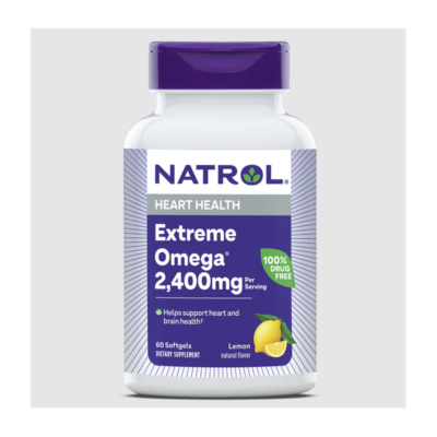 Какво представлява Natrol Омега 3 Extreme 2400mg? Приемът на Natrol Омега 3 Extreme съдейства за поддържане на добро здраве на сърдечно-съдовата система и ставите, подобрява познавателните възможности на мозъка и балансира нивата на настроението. Тези негови свойства се дължат на висококачественото рибено масло, което се съдържа в продуктовия състав. Притежаваща свеж натурален вкус на лимон, дневната доза Natrol Extreme Omega осигурява здравословна комбинация от 646 mg EPA и 430 mg DHA – мастни киселини с незаменим принос в поддържането на здравословен баланс в организма. Ежедневният прием на омега-3 мастни киселини е жизненонеобходим за нормалното функциониране на целия организъм. Основната им функция се състои в редуциране нивата на триглицеридите, като по този начин те оказват мощна протекция на цялата сърдечно-съдова система. Тяхното набавяне успешно може да се осигури чрез приемането на Natrol Омега 3 Extreme, чието съдържание е базирано на мастните киселини в рибеното масло. Научни изследвания единодушно установяват богатото наличие на омега-3 мастни киселини именно във високо пречистеното рибено масло. Използваният от Natrol технологичен процес на производство осигурява максимално висока чистота на Natrol Омега 3 Extreme, върхово качество и елиминиране на всякакви следи от пестициди, хлорни съединения и тежки метали. Natrol Омега 3 Extreme 2400mg помага за: •    Съдейства за нормалната дейност на сърдечно-съдовата система; •    Активно участва в регулирането на кръвното налягане; •    Подпомага превенцията от развиване на сърдечно-съдови заболявания; •    Поддържа целостта, здравината и правилното функциониране на ставите; •    Препоръчителната доза за еднократен прием съдържа 2,400mg омега-3 мастни киселини от пречистено рибено масло. Начин на употреба на Natrol Омега 3 Extreme: Приемайте по 2 гел-капсули Natrol Омега 3 Extreme веднъж дневно, по време на хранене. За Natrol Natrol – водеща марка в областта на здравословните добавки, позната с научно обоснованите си формули и висококачествените си продукти. Natrol съчетава дългогодишен опит с модерни изследователски методи, за да разработва добавки, които подпомагат оптималното здраве, енергия и умствена активност. Ключът към успеха на Natrol е в строгия контрол на качеството и внимателния подбор на съставките. Всеки продукт преминава през редица тестове, за да се гарантира неговата чистота, ефективност и безопасност. Марката инвестира значителни ресурси в научни изследвания, което позволява непрекъснато усъвършенстване на формулите и внедряване на иновативни технологии в производството. Изборът на Natrol означава доверие в доказани научни принципи и отдаденост към подобряване на качеството на живот. Продуктите на Natrol са създадени, за да отговорят на нуждите на съвременния потребител, предоставяйки ефективна поддръжка за имунната система, енергийния баланс и общото благосъстояние. Защо да изберете Аптеката Oнлайн? В Аптеката Онлайн може да се насладите на богата гама от медикаменти, хранителни добавки и други здравни продукти. Включително можете да намерите разнообразие от продукти за профилактика и лечение на сезонни заболявания като грип и настинки. Нашата аптека се стреми да предложи на клиентите не само достъпни цени, но и качествени продукти, които да помогнат за укрепване на имунитета и здравето като цяло. Лоялна Програма Освен това, в Аптеката Онлайн предлагаме и специална лоялна програма. Тя важи за всички продукти дори и намалените. Чрез нея събирате точки при всяка покупка. Тези точки можете да използвате за намаления при следващи покупки, условията може да разгледате в страницата ни за лоялна програма. Трупате точки само, ако сте вписани в своя профил. Допълнителни предимства С пазаруването в Аптеката Онлайн получавате допълнителни предимства като безплатна доставка при определени поръчки и възможността да пазарувате по всяко време на денонощието, без да се съобразявате с работно време. Това ви осигурява максимално удобство и бърз достъп до продуктите, от които се нуждаете. Ние сме до теб! Ние разбираме важността на качествената грижа за здравето и затова нашите продукти са внимателно подбрани и с доказана ефективност. В Аптеката Онлайн ще намерите всичко необходимо за вашето здраве на едно място, независимо дали става дума за витамини, минерали, лекарства или продукти за козметична грижа. Изберете Аптеката Онлайн за надеждност, удобство и сигурност при пазаруването на здравни продукти!